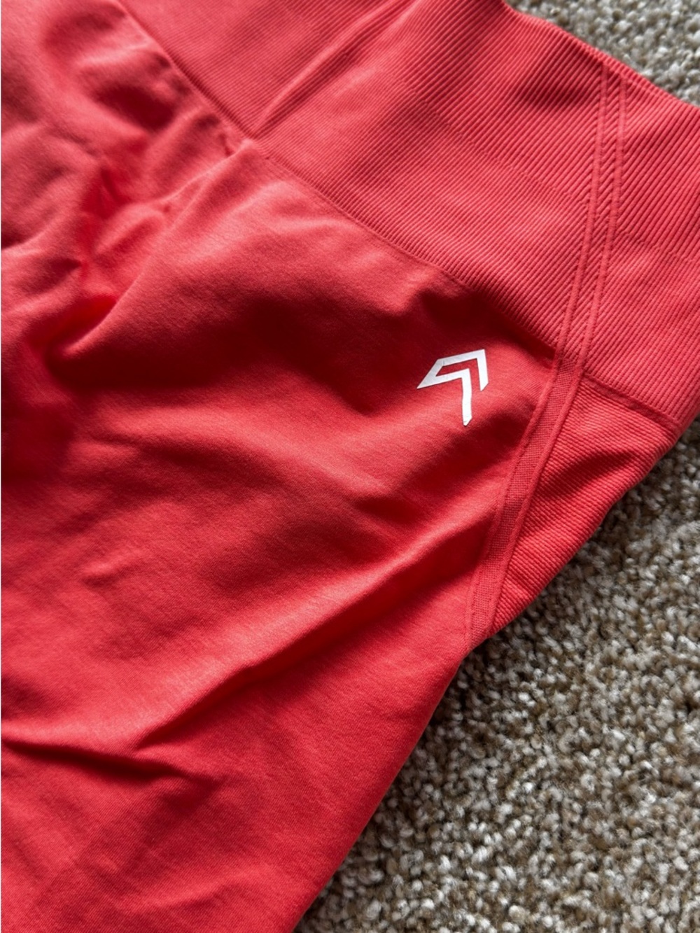 Oner Active Red High-Waist Leggings with Subtle Logo